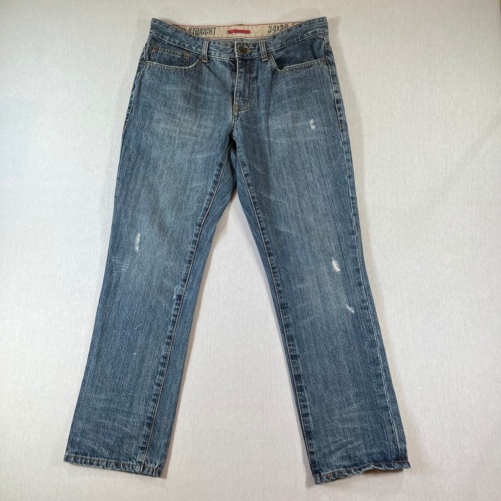 Converse Jeans Men 34x30 (Fit 34x29) Premium Denim Vintage Straight Distressed